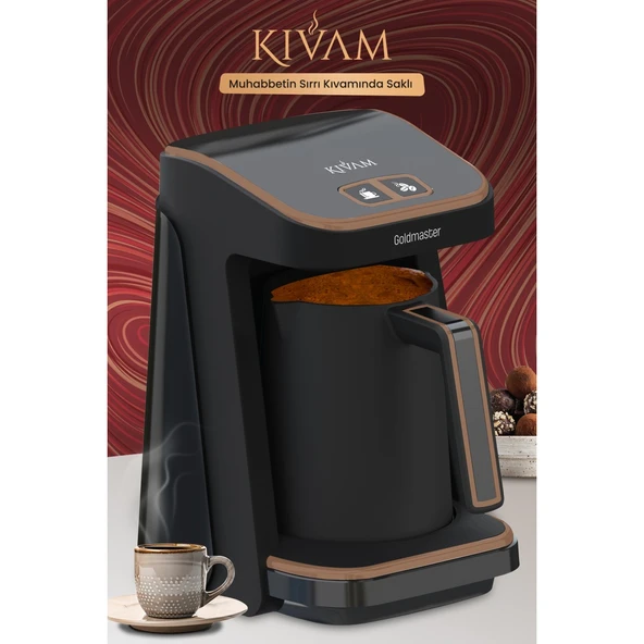 GOLDMASTER KIVAM 8380ES SİYAH KAHVE GENİŞ HAZNELİ AKILLI YERLEŞTİRME PATENTLİ TÜRK KAHVE MAKİNESİ - 4