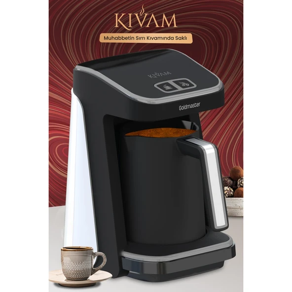 GOLDMASTER KIVAM 8380EB BEYAZ SİLVER GENİŞ HAZNELİ AKILLI YERLEŞTİRME PATENTLİ TÜRK KAHVE MAKİNESİ - 2