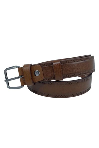 3.5 Cm Klasik %100 Hakiki Gerçek Manda Derisi Kemer - 3