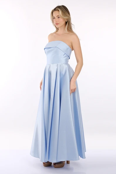 Dori Straplez Tafta Kiloş Abiye Elbise 00BB6068 - 9