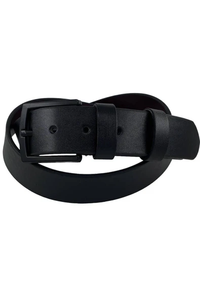 Siyah Suni Deri Dikişli Model 4 Cm.lik Spor Kemer - 7000-düz - 4
