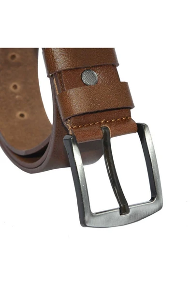 4.5 Cm. Spor Hakiki Deri Kemer Fındık Düz - Resim 2
