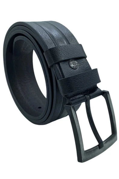 4.5 Cm. Spor Hakiki Deri Desenli Model Kemer Siyah - 4