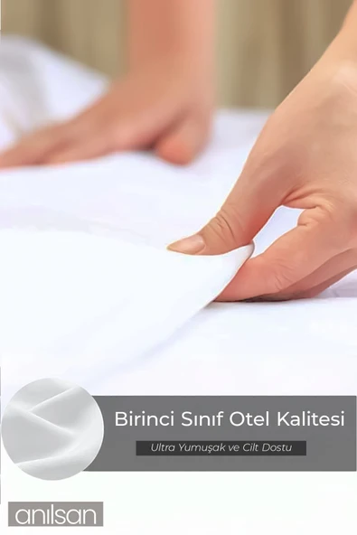 Lastiksiz Düz Beyaz Çarşaf %100 Pamuk Çift/Tek Kişilik ,63tel - 5