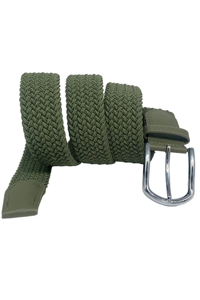 Elastik Esnek Unisex Örgü Kemer Yeşil - 10