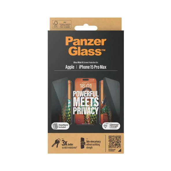 PanzerGlass iPhone 15 Pro Max UWF Şeffaf Cam Ekran Koruyucu - 4