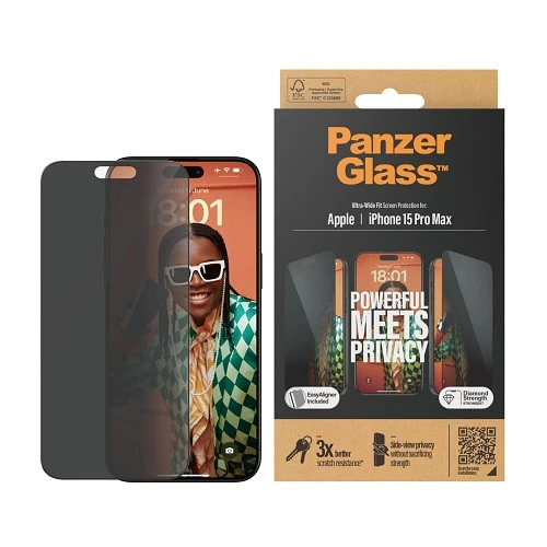 PanzerGlass iPhone 15 Pro Max UWF Şeffaf Cam Ekran Koruyucu