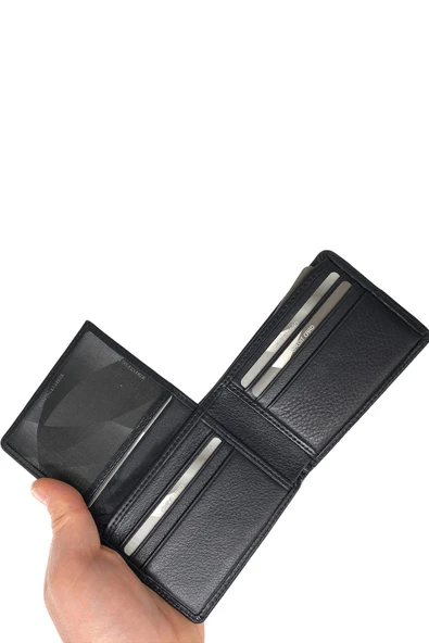 %100 Hakiki Deri Lüks Naturel Cüzdan Siyah - Resim 7