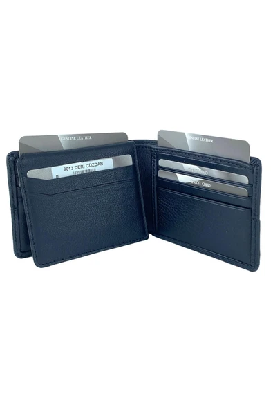 %100 Hakiki Deri Lüks Naturel Cüzdan Siyah - Resim 4