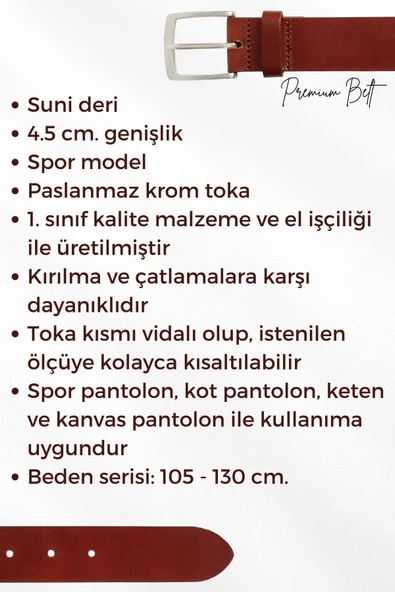 4.5 Cm. Spor Suni Deri Düz Süet Kemer Haki - 7