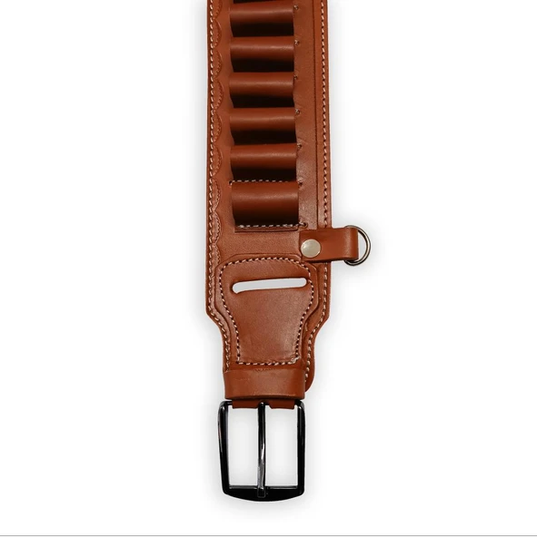 Savage Hakiki Deri Çift Tarafı Açık Fişeklik Kahve (YT-017) - 4