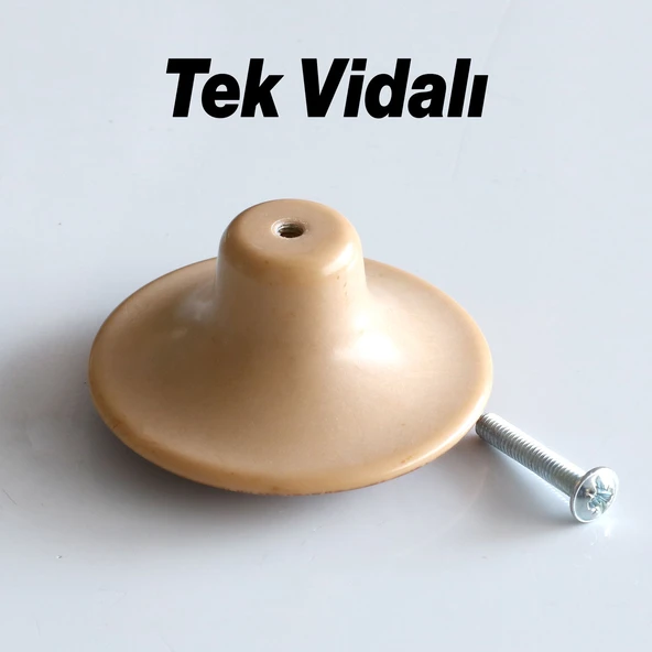 Bohem Plastik Dış Bükey Kulp Açık Ceviz Renk Mobilya Mutfak Dolap Dolabı Çekmece Kulpu Kulbu - Resim 7