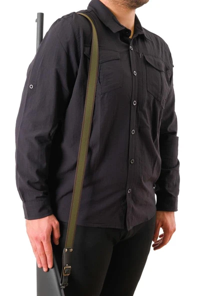 Tüfek Askı Kayışı - Savage - 3 cm Kolon - Haki/Kahve - Resim 4