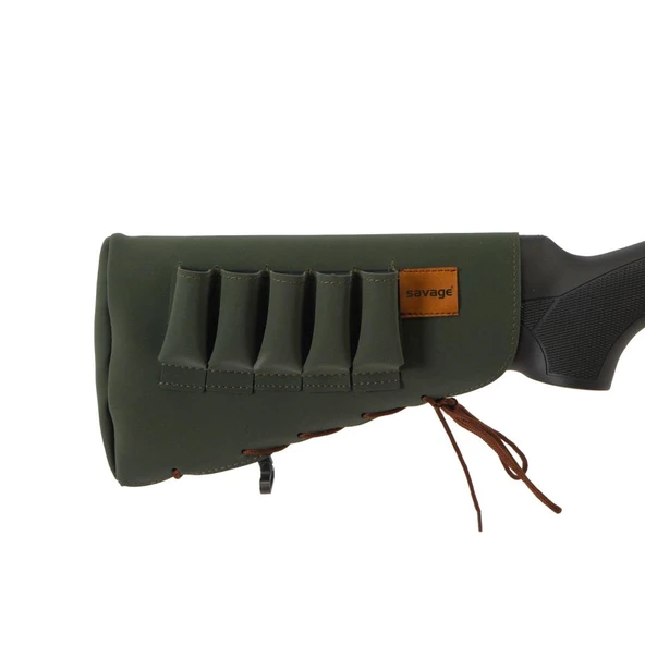 Deri Dipçik Fişekliği - Savage - Haki - 5'li - 2