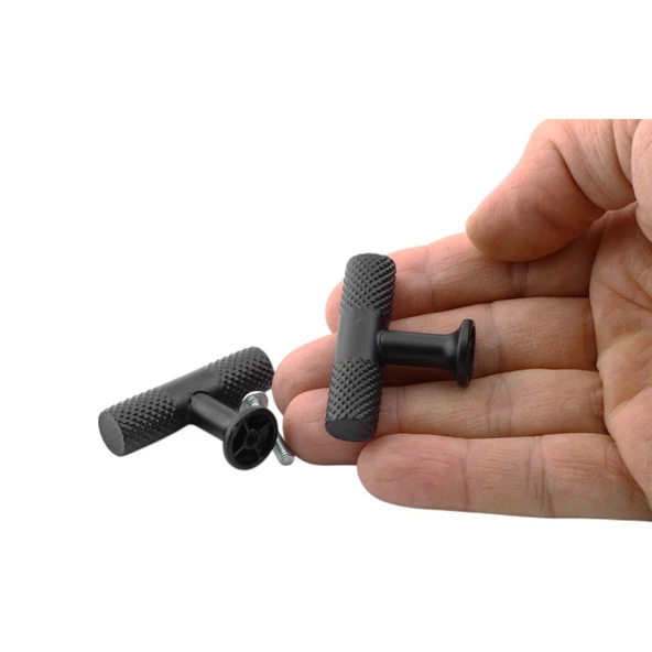 Metal Kulp Düğme Çekmece Mutfak Mobilya Dolabı Dolap Kapak Kulpu Kulbu Kulpları Mat Siyah - 5