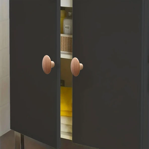 Bohem Plastik Dış Bükey Kulp 10 ADET Açık Ceviz Renk Mobilya Mutfak Dolap Dolabı Çekmece Kulpu Kulbu - Resim 5