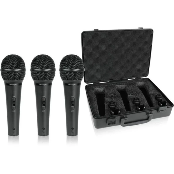 BEHRINGER ULTRAVOICE XM1800S 3lü Dinamik Kardioid Mikrofon Seti