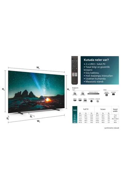 Philips 50PUS7609 4K Ultra HD 50" 127 Ekran Uydu Alıcılı Smart LED TV - Resim 2