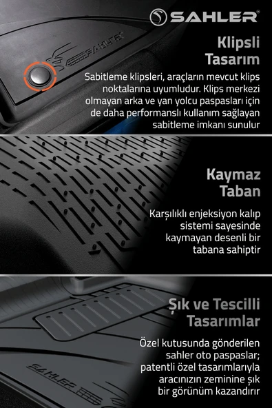 Sahler Togg T10X 2023 + 4.5D Premium Havuzlu Paspas Siyah - Resim 5