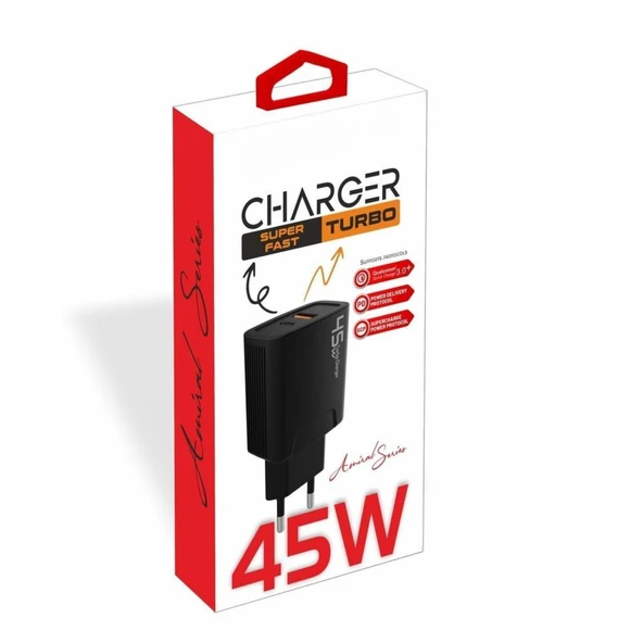 PDAteknoloji 45 watt USB + Type-C PD Hızlı Şarj Başlık Adaptör Fast Turbo Qualcomm 3.0 (Yerli Üretim) - 2