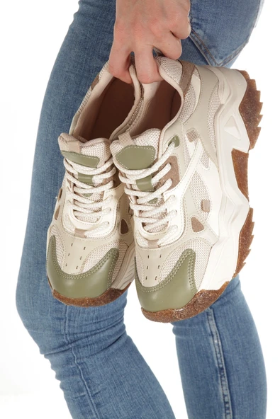 Muca Krem Yeşil Sneaker Günlük Spor Ayakkabı - 4