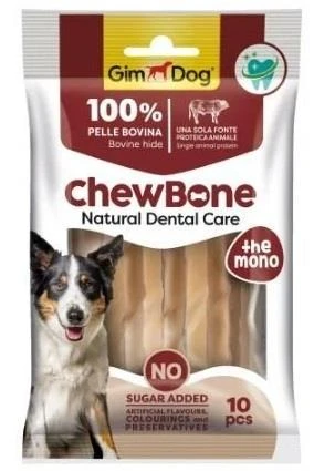 Gimdog Chew Bone Diş Sağlığı Destekleyici Naturel Burgu Köpek Çiğneme Kemiği 80 Gr 10 Adet