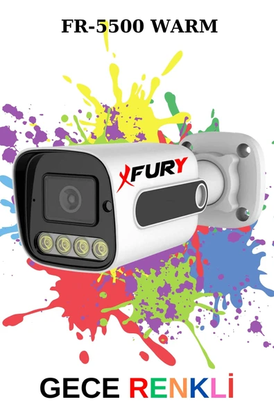 FURY 5 Kameralı Set Full HD Gece Renkli Görüş - Cepten İzle - Su Geçirmez Güvenlik Kamerası Seti 1TB - 5