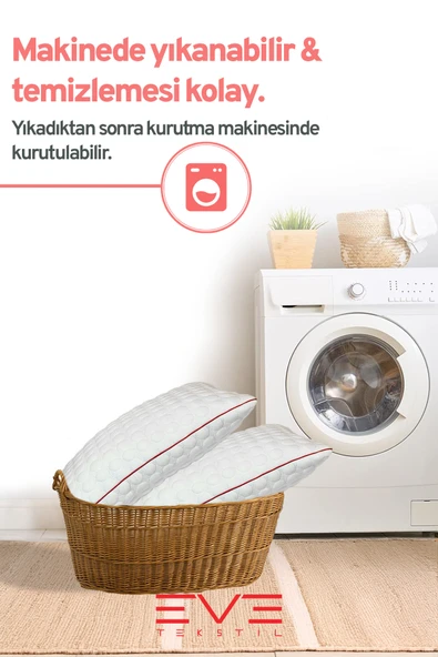 Kolajen Kumaş Boyun Destekli Visco Parçacıklı Fermuarlı Kılıflı Antialerjik Ortopedik Visco Yastık 40x65 Cm - 8