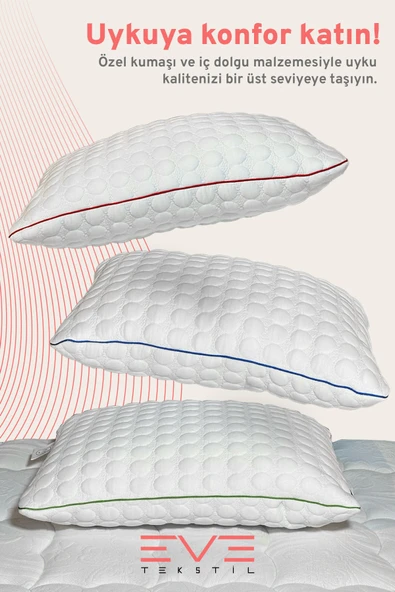 Kolajen Kumaş Boyun Destekli Visco Parçacıklı Fermuarlı Kılıflı Antialerjik Ortopedik Visco Yastık 40x65 Cm - 10