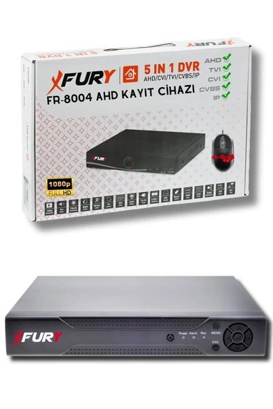 FURY 4 Kameralı Set Full HD Gece Renkli Görüş-Cepten İzle-Su Geçirmez Güvenlik Kamerası Seti 500GB - Resim 3
