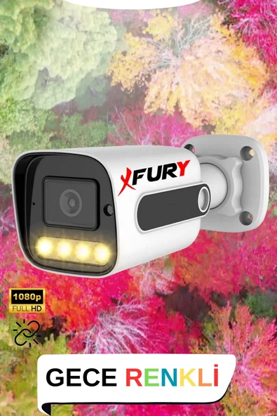 FURY 5 Kameralı Set Full HD Gece Renkli Görüş - Cepten İzle - Su Geçirmez Güvenlik Kamerası Seti 1TB - 6