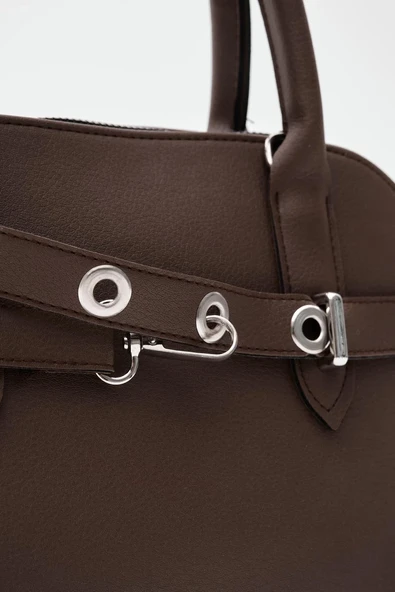 Kemer Detaylı Deri Kadın El ve Çapraz Çanta - 2