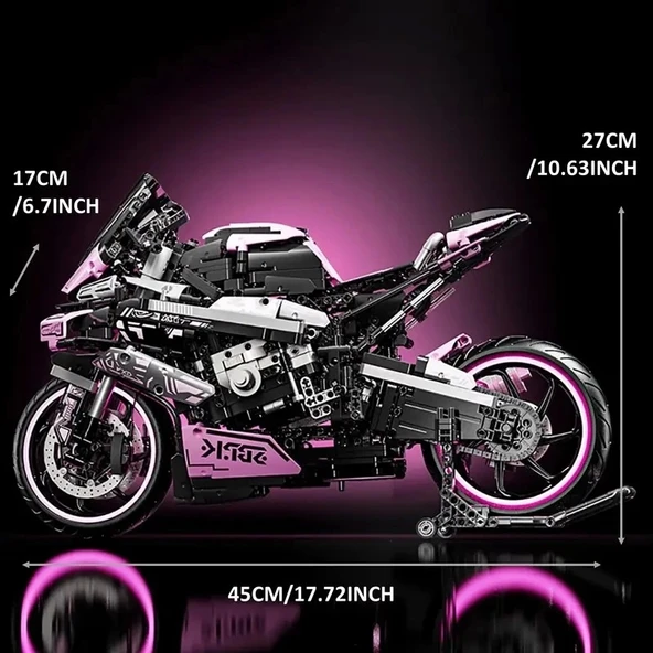 BUILDING BLOKS 1:5 CYBER YARIŞ MOTORSİKLETİ 6+ YAŞ 1985 PARÇA YAPI BLOK HEDİYELİK OYUNCAK - 3