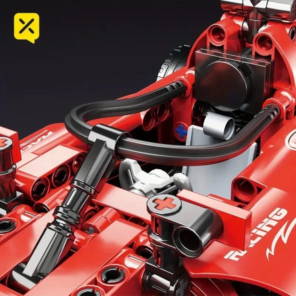 F1 FORMULA YARIŞ ARACI 6+ YAŞ 455 PARÇA PULL BACK ÇEK BIRAK  YAPI BLOK HEDİYELİK OYUNCAK - 5