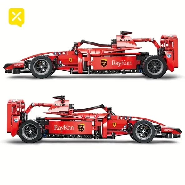 F1 FORMULA YARIŞ ARACI 6+ YAŞ 455 PARÇA PULL BACK ÇEK BIRAK  YAPI BLOK HEDİYELİK OYUNCAK - 3
