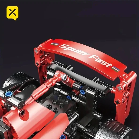 F1 FORMULA YARIŞ ARACI 6+ YAŞ 455 PARÇA PULL BACK ÇEK BIRAK  YAPI BLOK HEDİYELİK OYUNCAK - 4