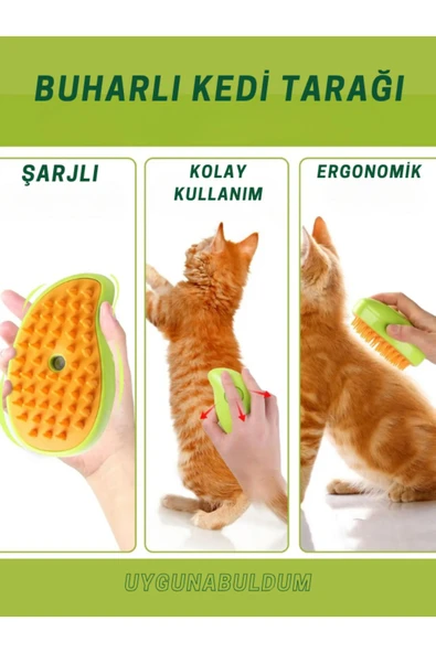 Buharlı Kedi Ve Köpek Tarağı, Buharlı Evcil Hayvan Masaj Tüy Toplama Tarağı - 5
