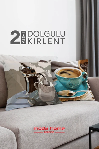 Moda Home Bedding Kırlent,Dolgulu kırlent,baskılı Kırlent,dekorasyon Kırlent(2 Adet) set6 - 3