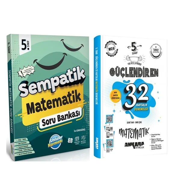 Ünlüler Karması 5. Sınıf Matematik Sempatik Soru Bankası ve Ankara Yayıncılık Deneme Seti 2 Kitap