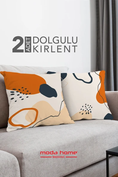 Moda Home Bedding Kırlent,Dolgulu kırlent,baskılı Kırlent,dekorasyon Kırlent(2 Adet) set8 - 3