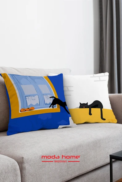 Moda Home Bedding Kırlent,Dolgulu kırlent,baskılı Kırlent,dekorasyon Kırlent(2 Adet) set7 - 4