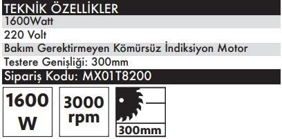 MAX EXTRA Mx8200 Gönye Kesme Makinası 255mm 1600 Watt ( İndiksiyon Motor) - 2