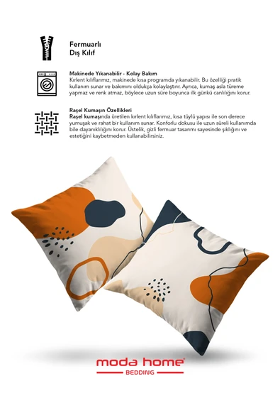 Moda Home Bedding Kırlent,Dolgulu kırlent,baskılı Kırlent,dekorasyon Kırlent(2 Adet) set8 - 2