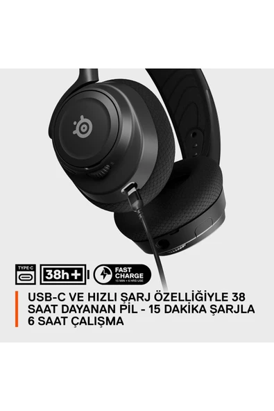 Arctis Nova 7 Wireless Ve Bluetooth Kablosuz Oyuncu Kulaklığı - Siyah - 5