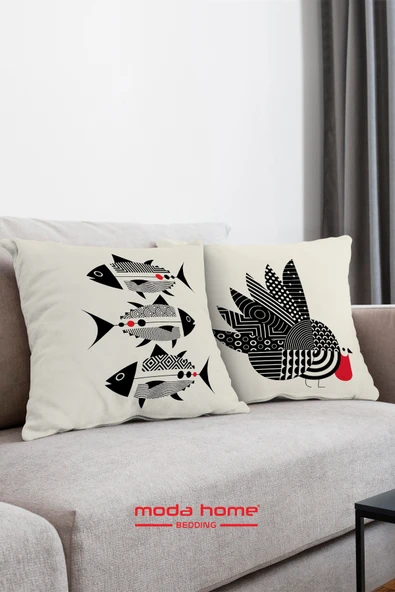 Moda Home Bedding Kırlent,Dolgulu kırlent,baskılı Kırlent,dekorasyon Kırlent(2 Adet) set10 - 4