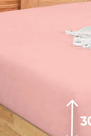Upstyle Penye Lastikli Çarşaf Pamuklu Jersey Tek Kişilik 100x200cm Pembe - 2