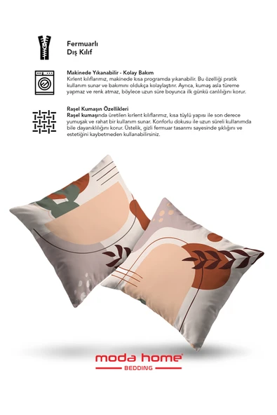 Moda Home Bedding Kırlent,Dolgulu kırlent,baskılı Kırlent,dekorasyon Kırlent(2 Adet) set11 - 2