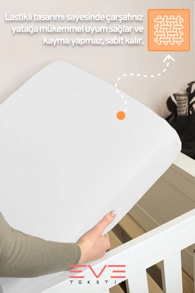 Bebek & Çocuk Antialerjik Pamuklu RanForce Lastikli Çarşaf ve Yastık Kılıfı Takımı - 6