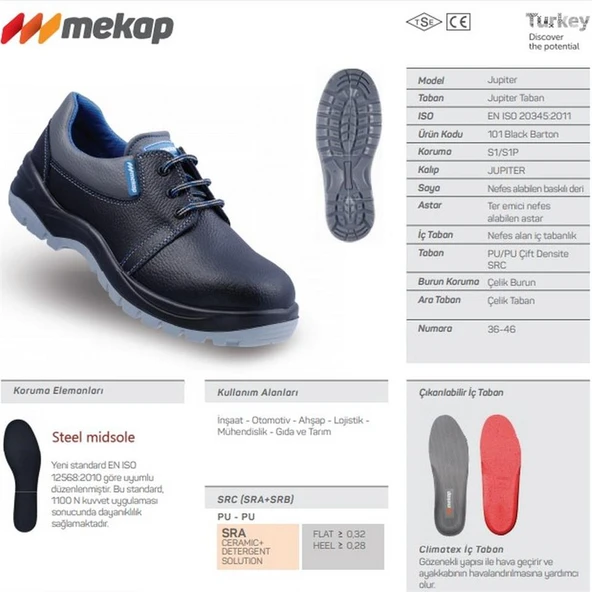 Mekap Jüpiter 101 S1 Çelik Burunlu İş Ayakkabısı Siyah - 3