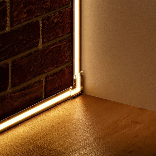 4 adet şeffaf L şekli kapak konnektörleri 2pin FCOB 8mm LED şerit işıklar lehimsiz bağlantı - 6